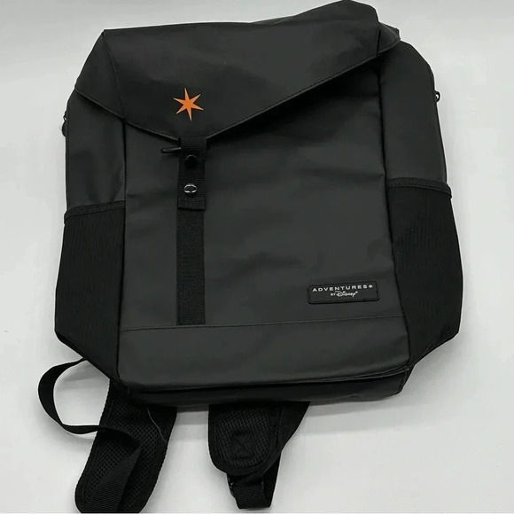 Adventures by Disney Black Backpack Roll Top Star‎ Logo Water Resistant